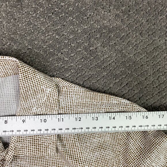 Lululemon Button Down Shirt Mens Small Medium Slim Brown White Down To The Wire - Picture 10 of 12